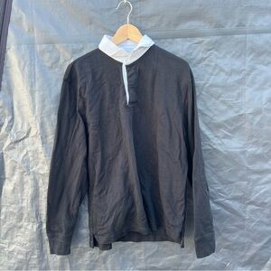 J. Crew Black Long Sleeve Shirt with White Collar